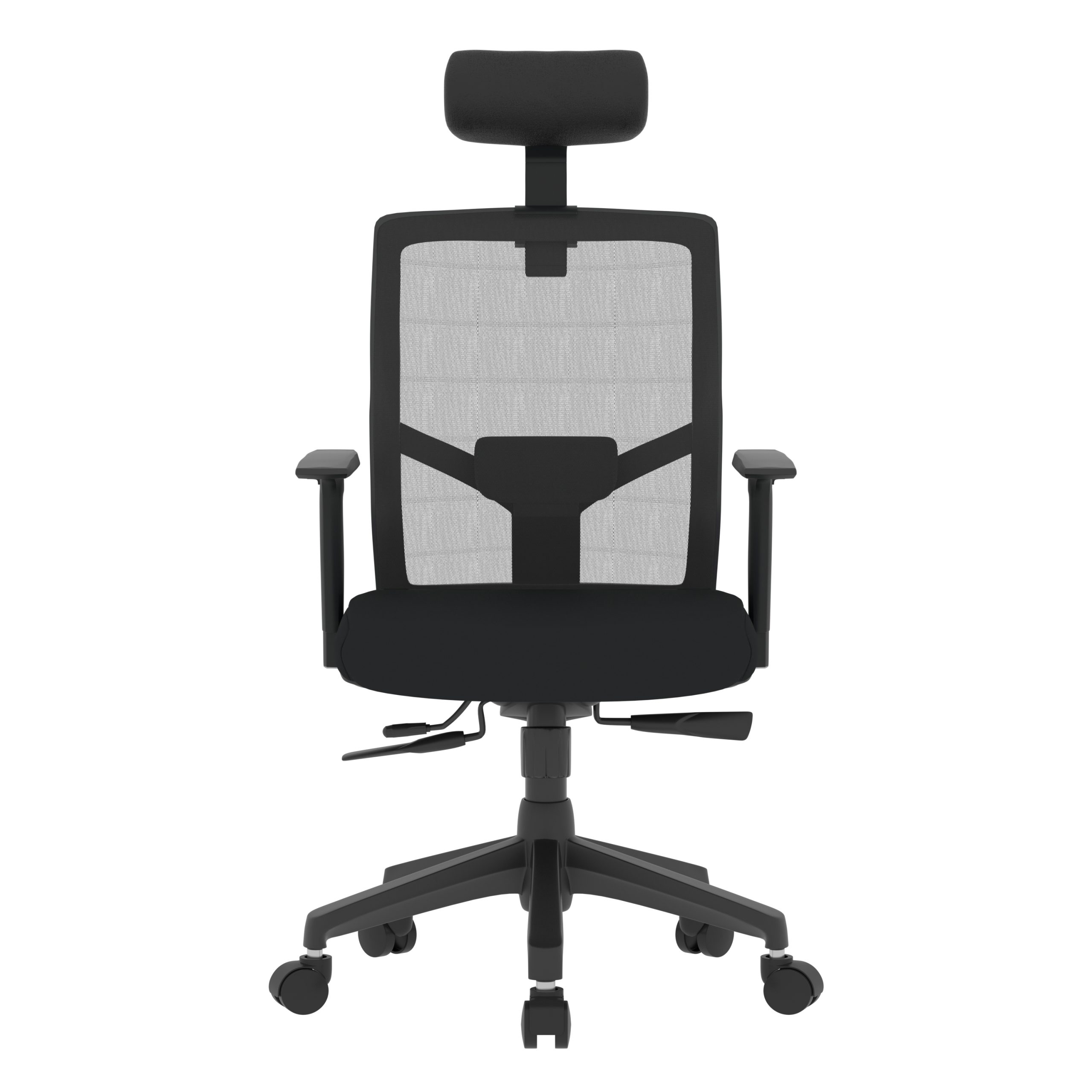 ProFlex Black Frame, Black Seat, Black-Grey Mesh Back, High-Back Chair, Syncro, Seat Slider WITH HEADREST - Image 4