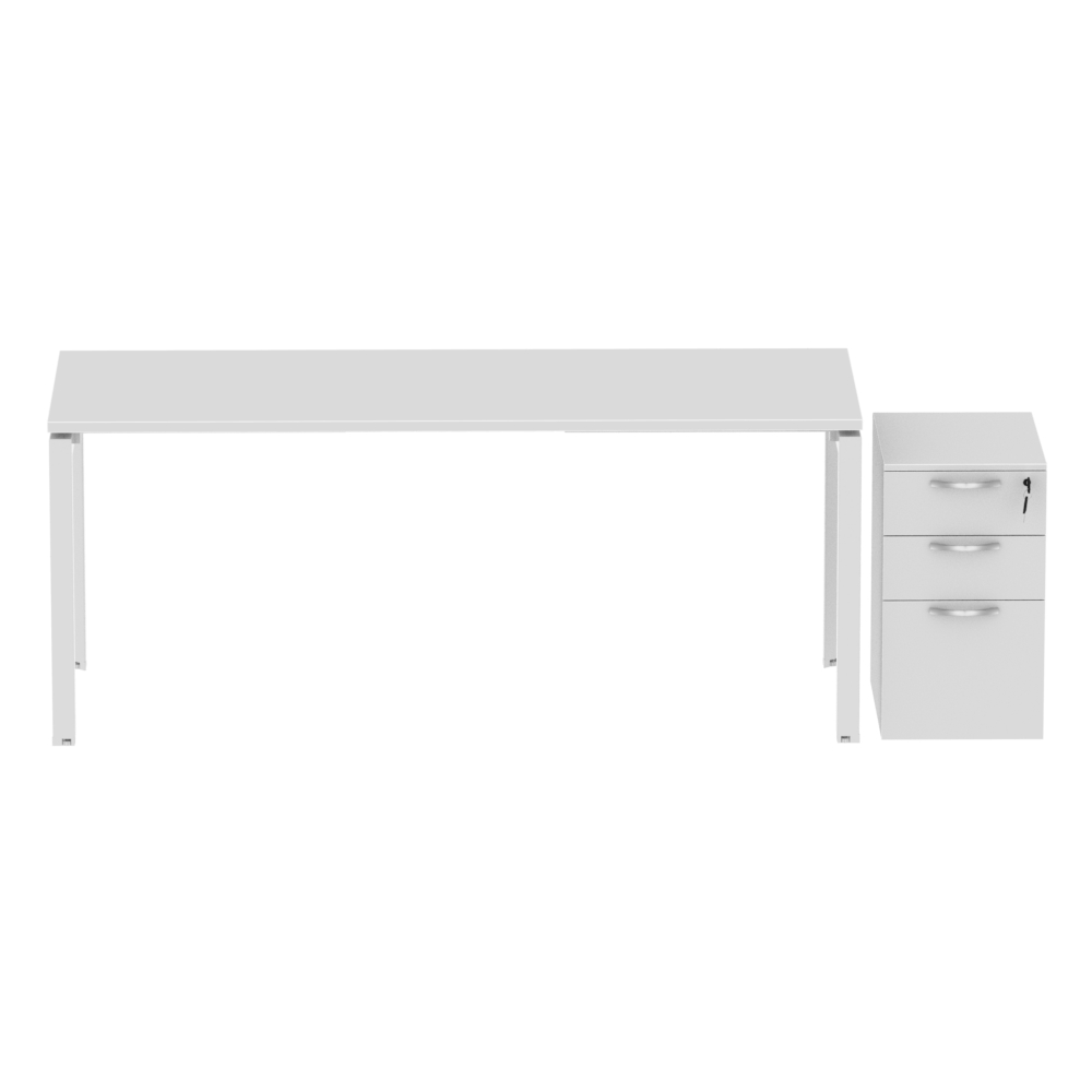 Inspire 24" Deep X 48" or 60” or 71" Wide Desk with Matching Pedestal - Various Colors - Image 3