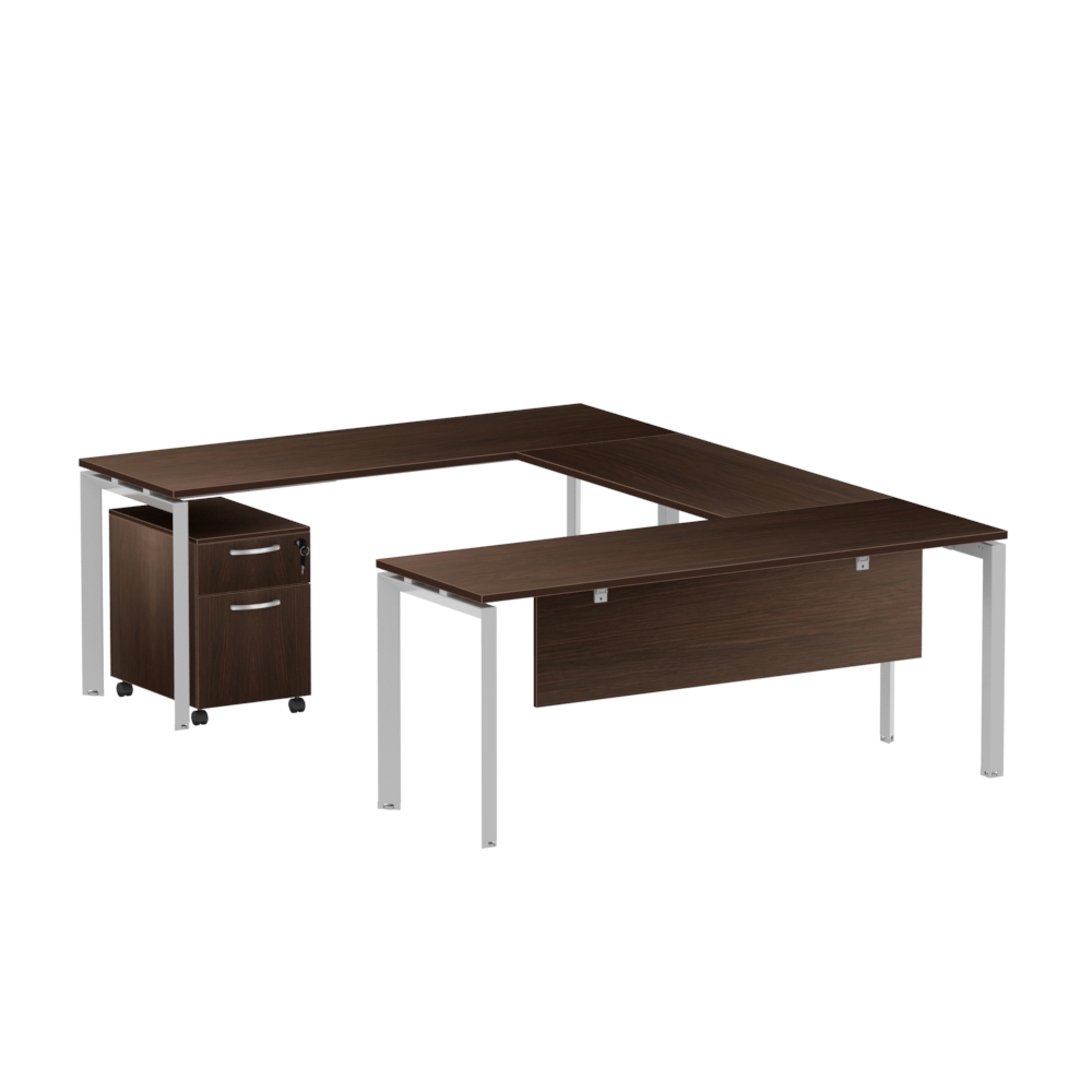 Inspire 71″ U-Shape Work Station with Pedestal and Modesty Panel - Various Colors - Image 6